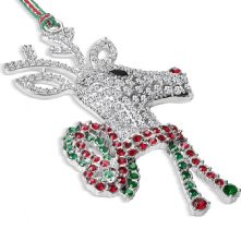 Newbridge Silverware Reindeer with Bow Hanging Christmas Decoration